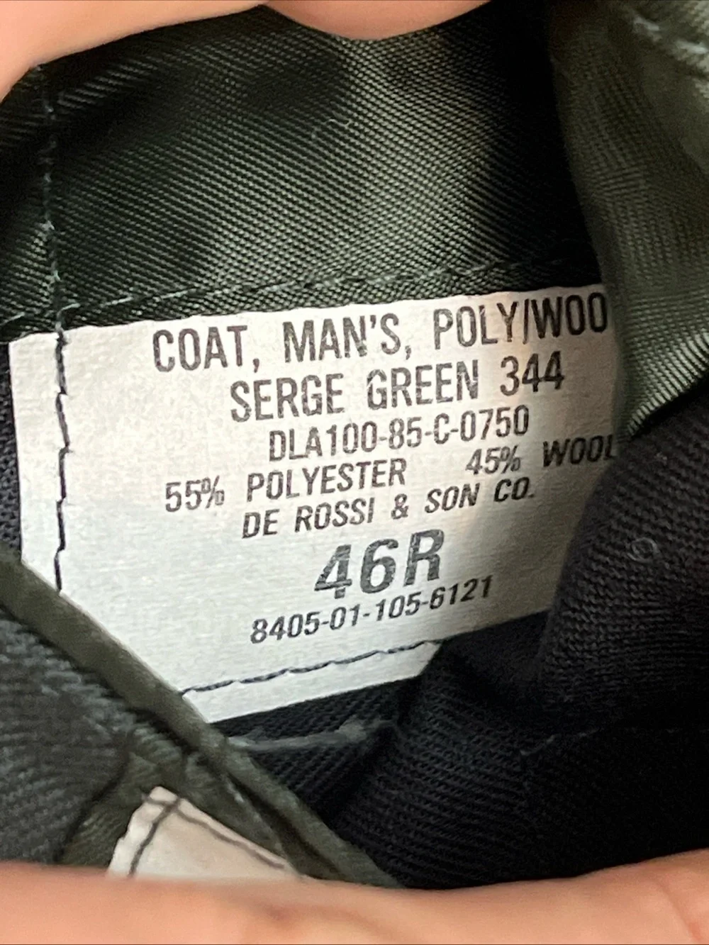 Vintage Men’s Green Army Coat Jacket Size 46R Heavy Wool Blend